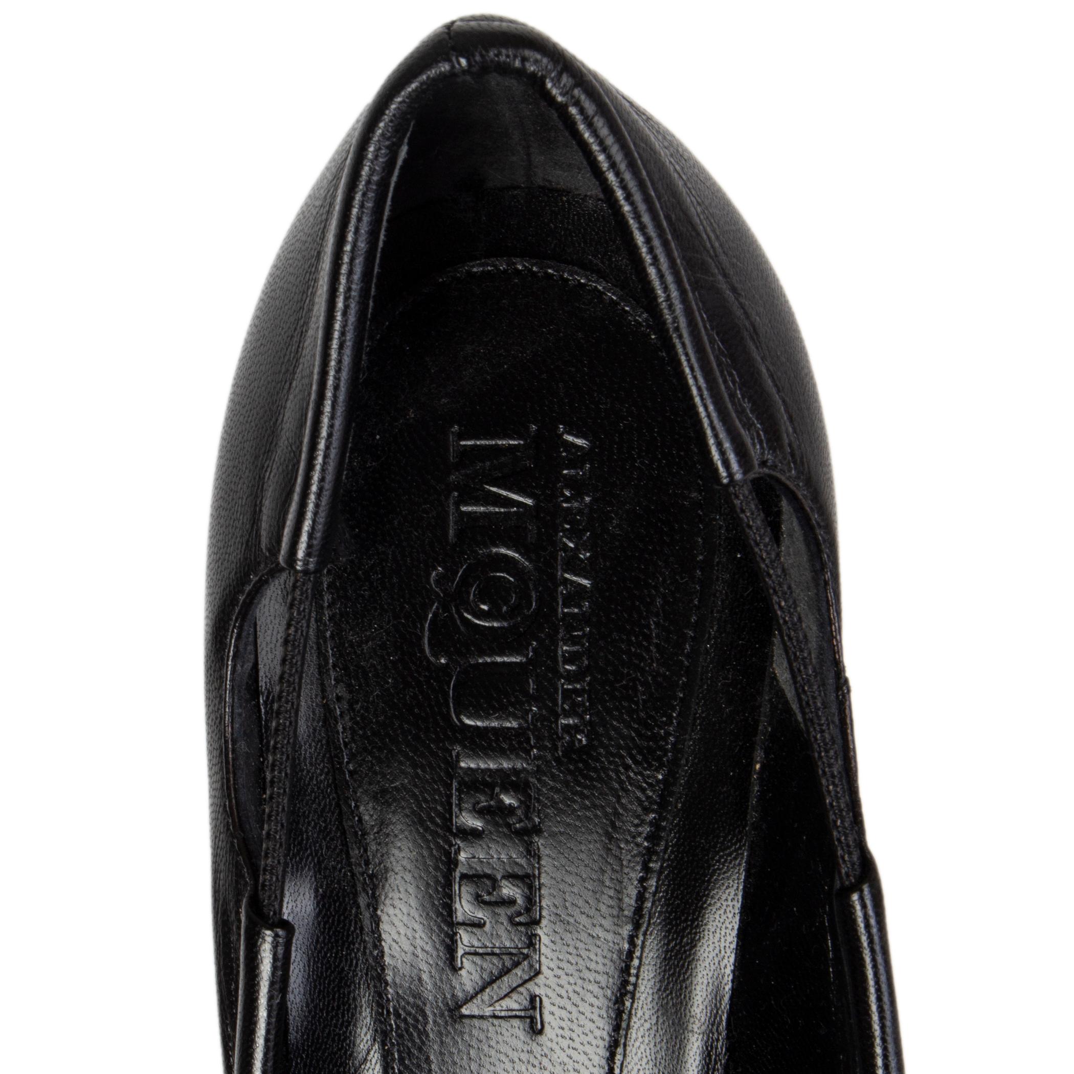 Black ALEXANDER MCQUEEN black leather HAZE Pumps Shoes 39.5
