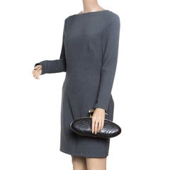 Alexander McQueen Black Leather Hell's Knuckle Duster Skull Box Clutch