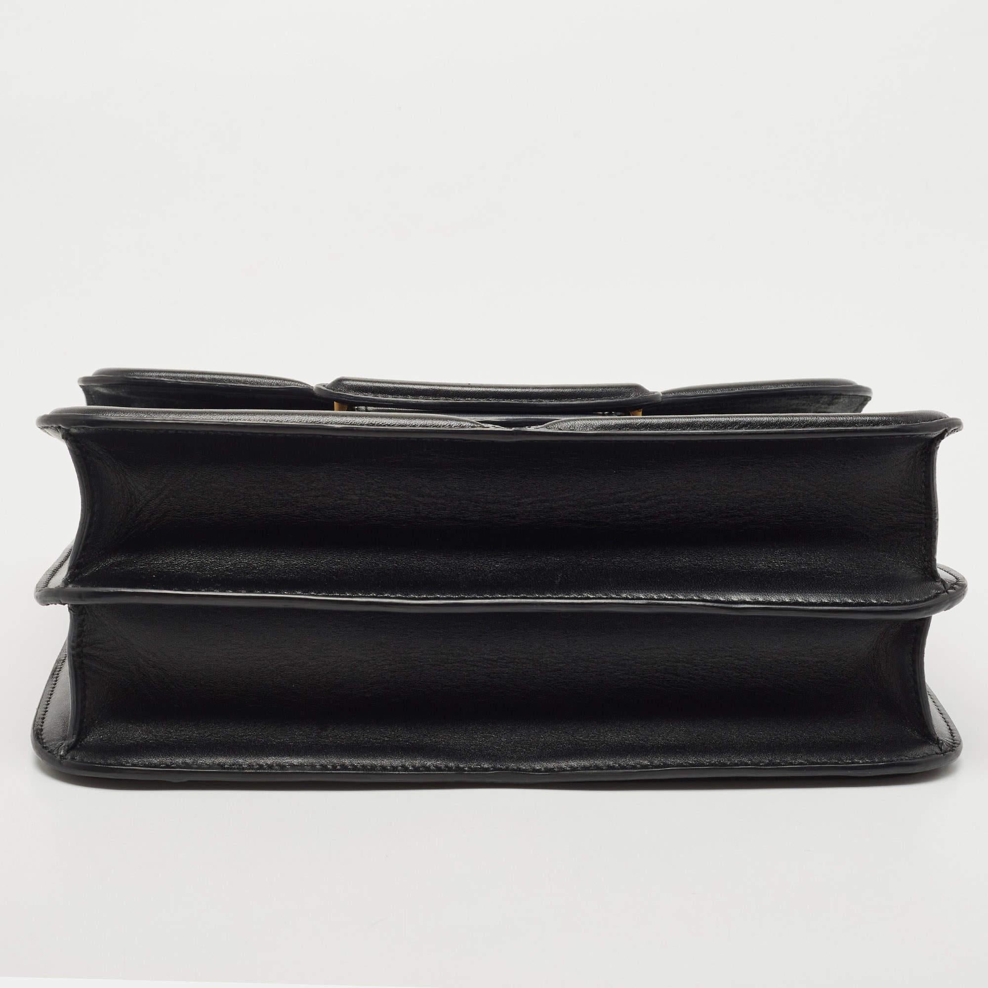 Alexander McQueen Black Leather Heroine Chain Shoulder Bag 1