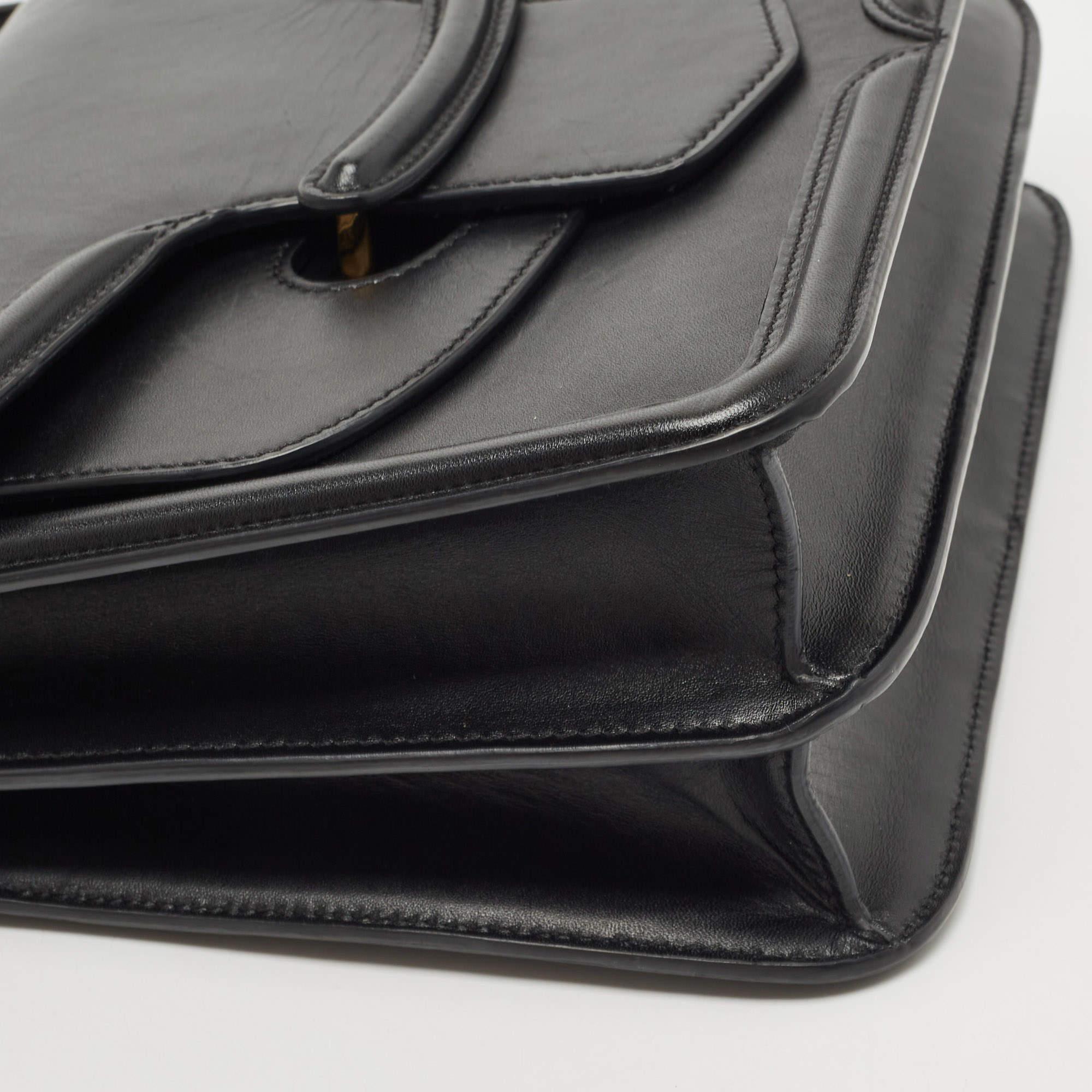 Alexander McQueen Black Leather Heroine Chain Shoulder Bag 4