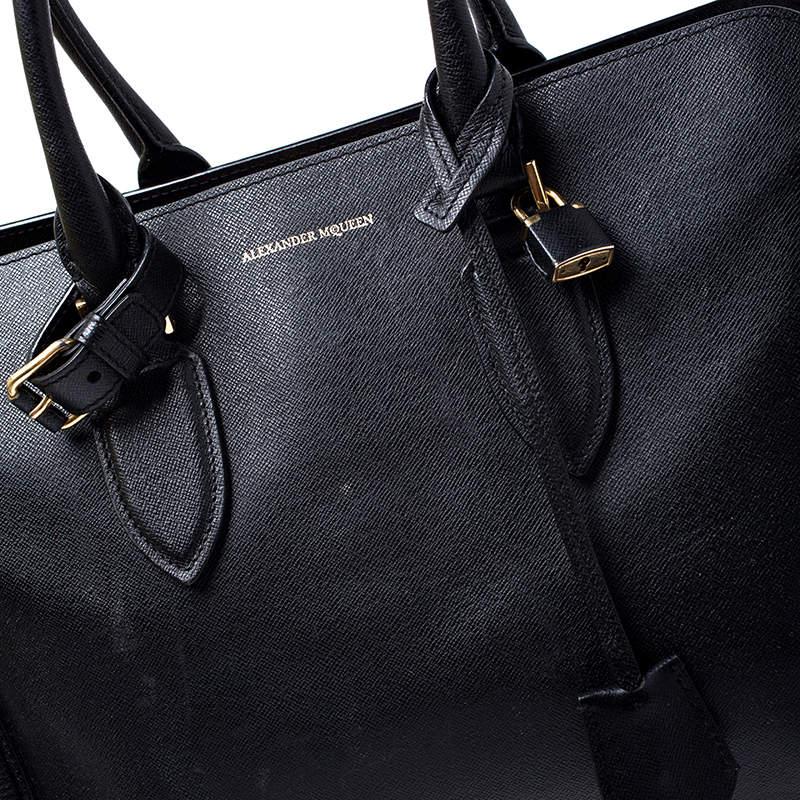 Women's Alexander McQueen Black Leather Heroine Open Tote