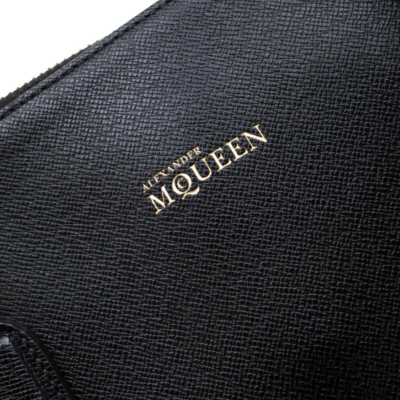 Alexander McQueen Black Leather Heroine Open Tote 4