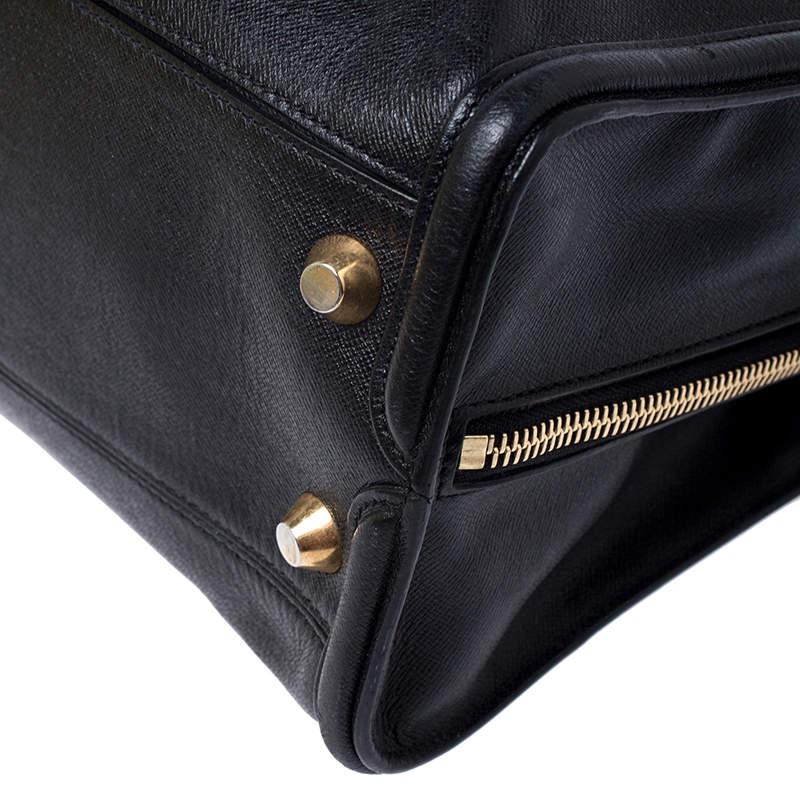 Alexander McQueen Black Leather Heroine Open Tote 4