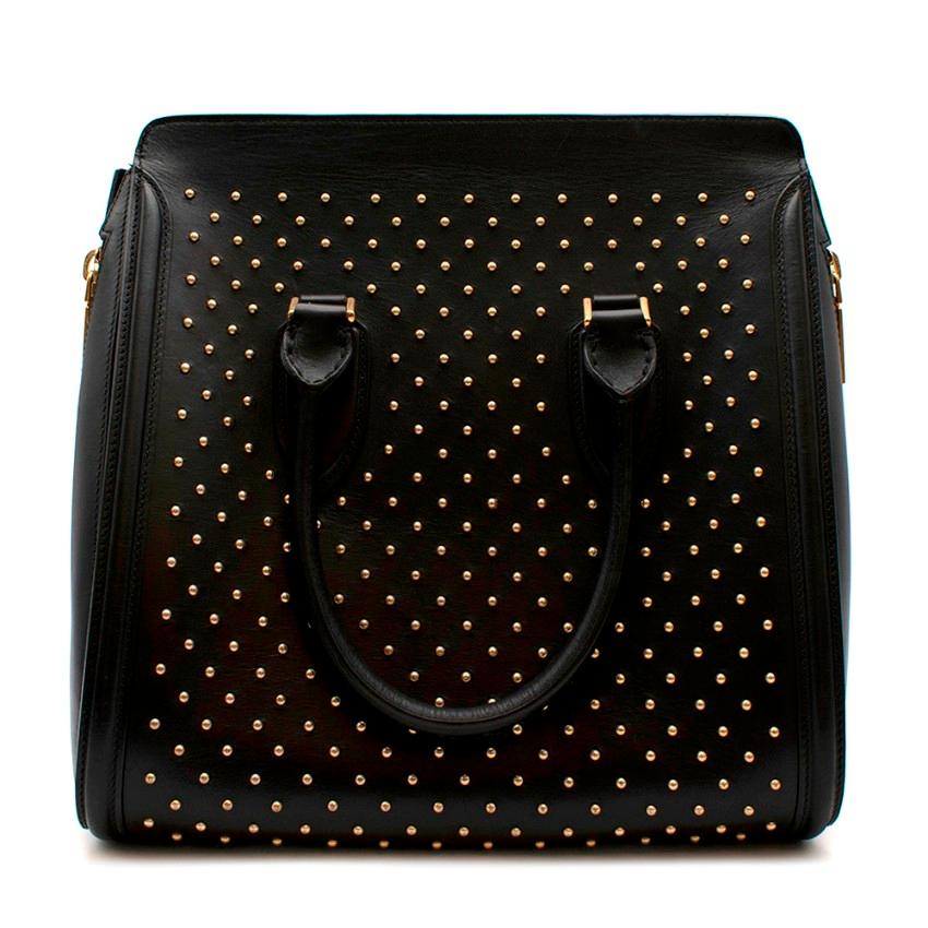 Alexander McQueen Black Leather Heroine Studded Satchel In Excellent Condition In London, GB
