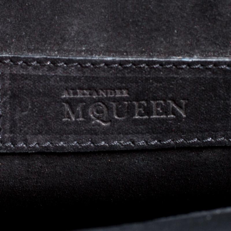 Alexander McQueen Black Leather Heroine Studded Shoulder Bag 2