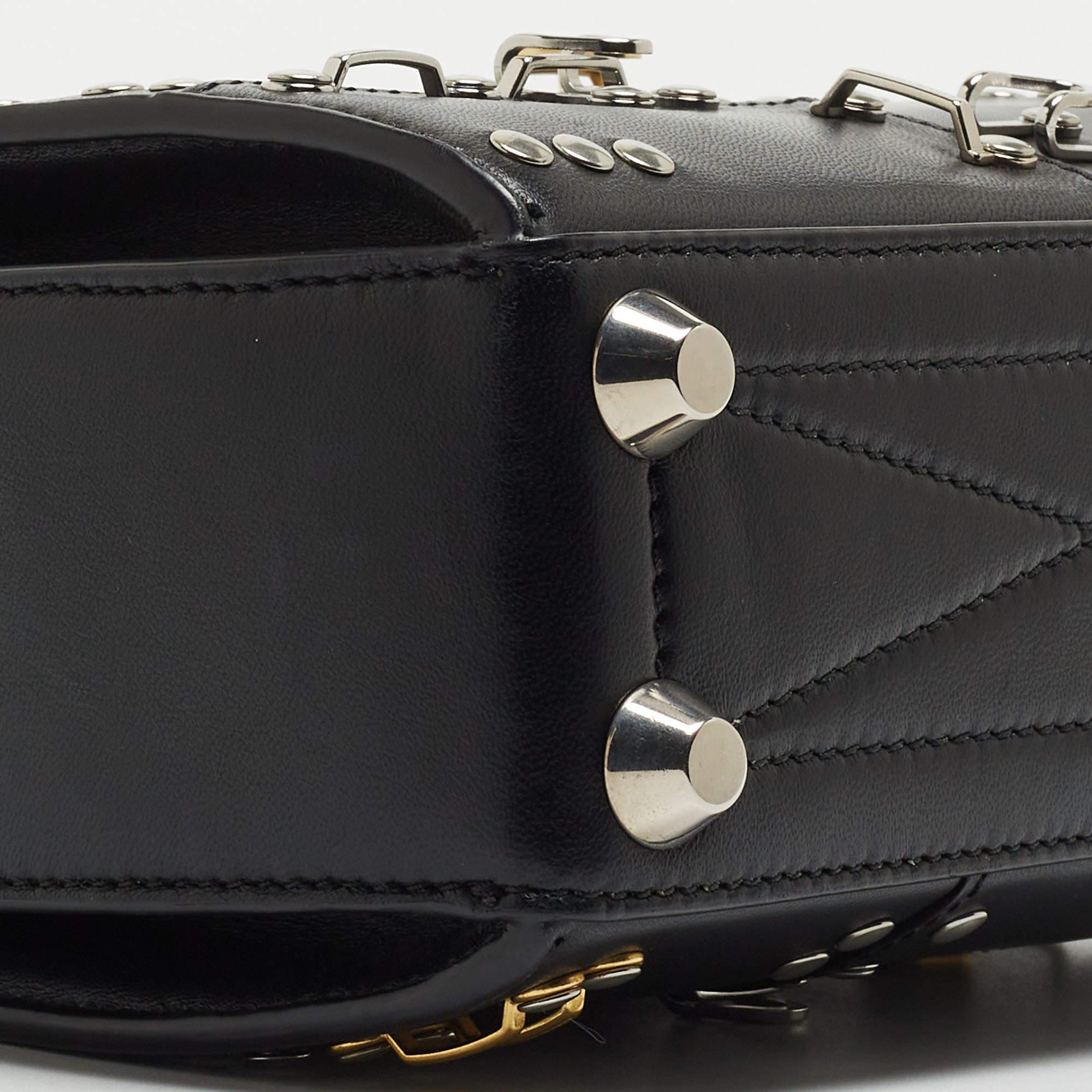 Alexander McQueen Black Leather Hook Eye Box 19 Shoulder Bag 4