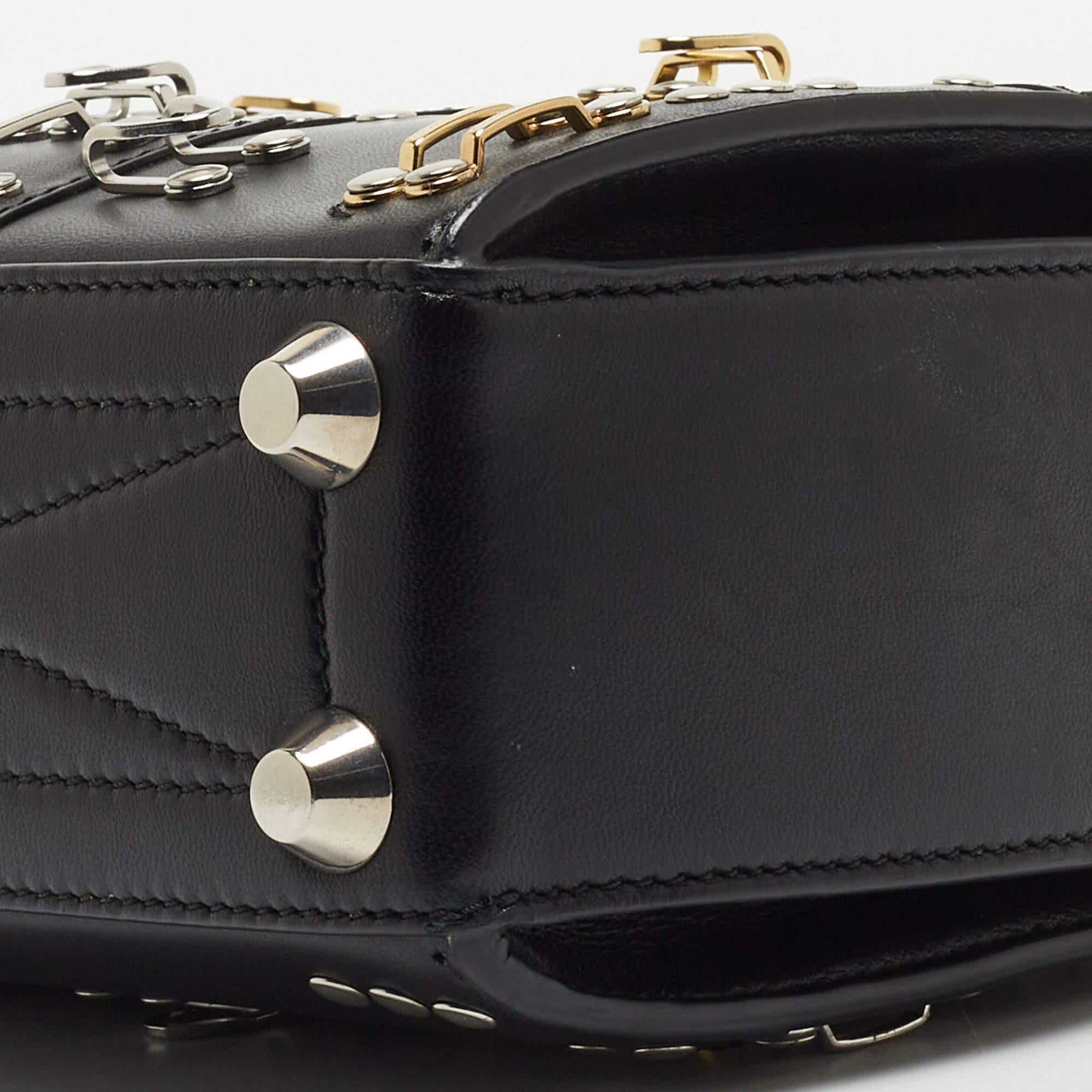 Alexander McQueen Black Leather Hook Eye Box 19 Shoulder Bag 5
