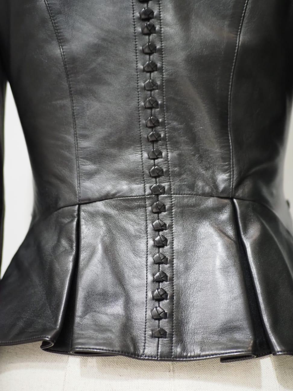 Alexander McQueen black leather jacket 7
