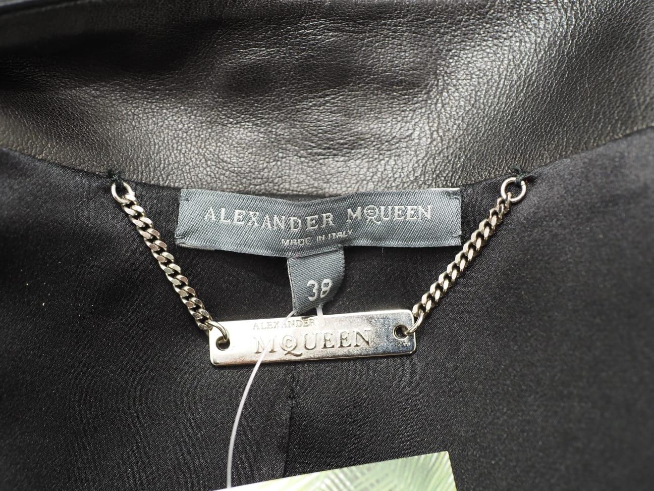 Alexander McQueen black leather jacket 8