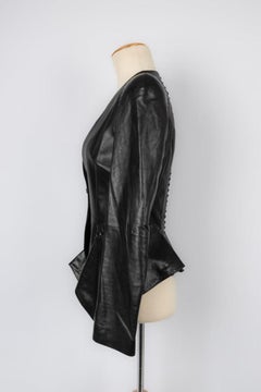 Alexander McQueen - Veste en cuir noir