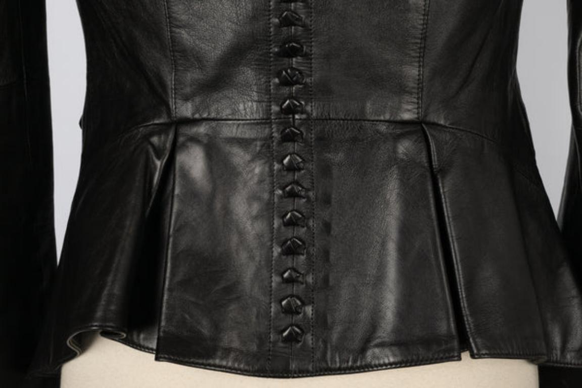 Alexander McQueen Black Leather Jacket 1