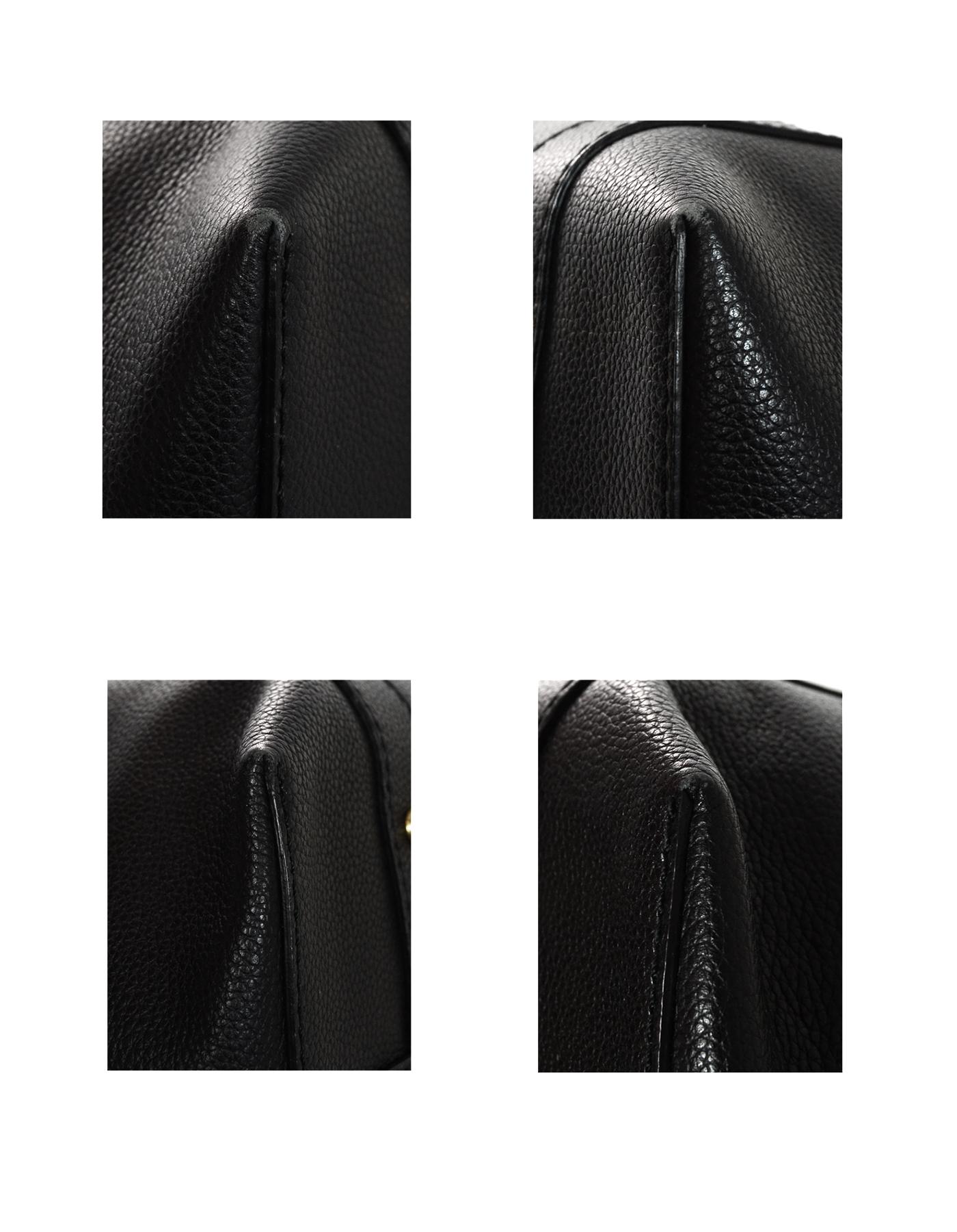 Women's Alexander McQueen Black Leather Legend Tote Bag W/ Pouch Insert