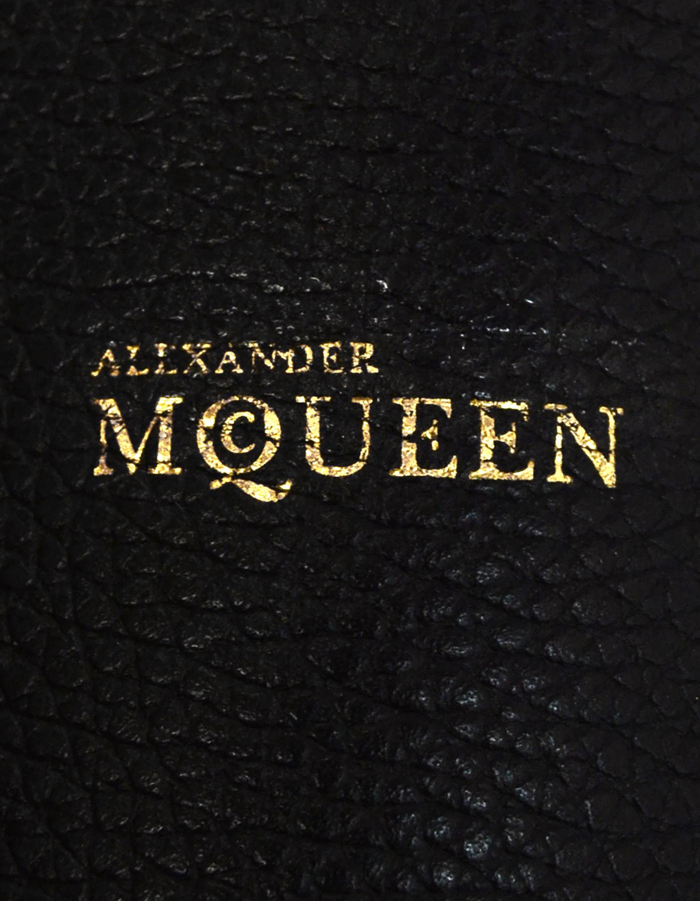 Alexander McQueen Black Leather Legend Tote Bag W/ Pouch Insert 2