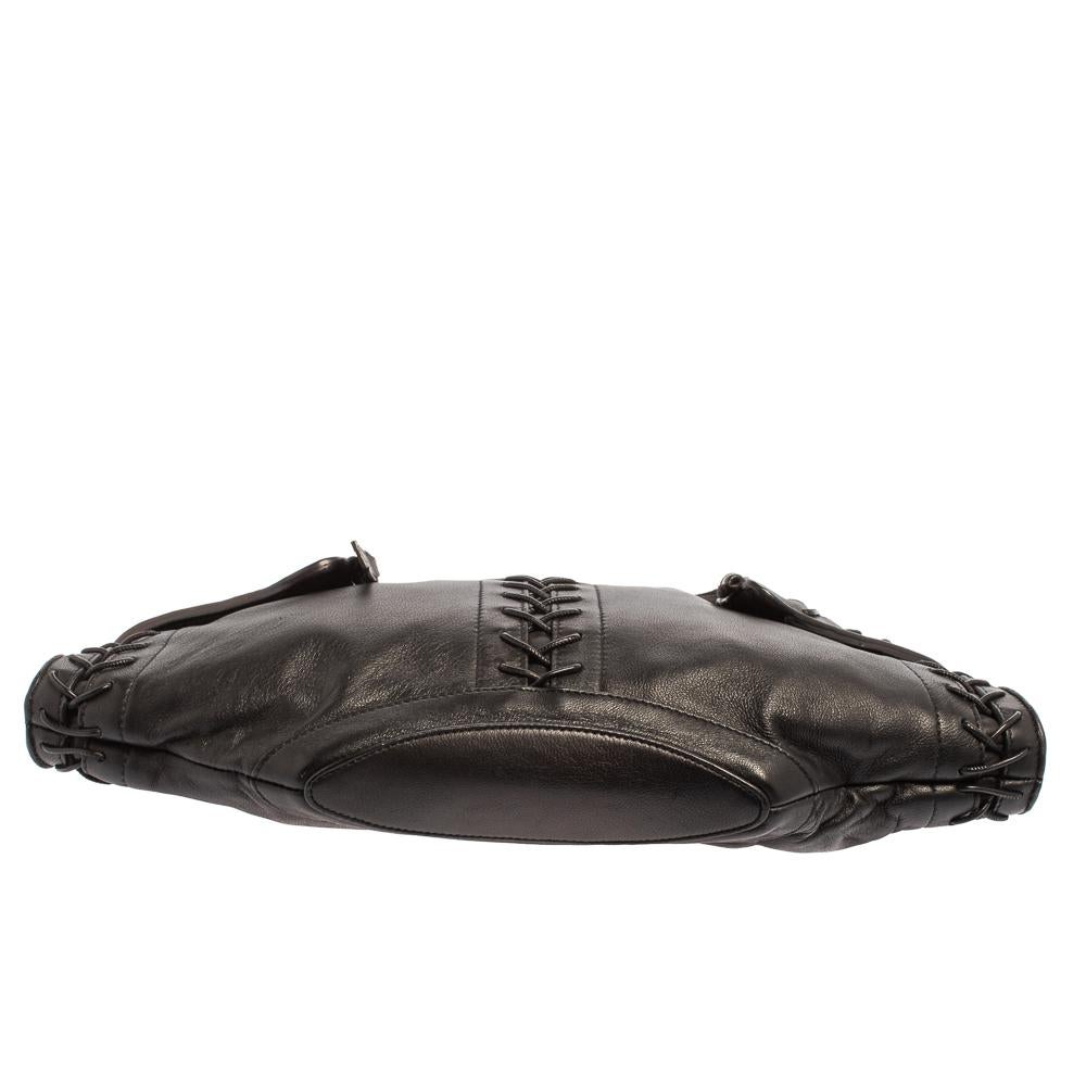 Alexander McQueen Black Leather Medium De Manta Clutch 1