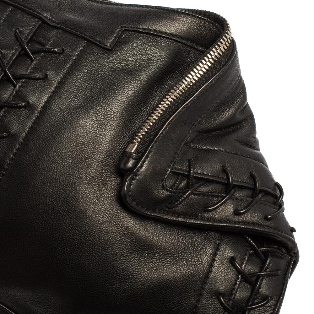 Alexander McQueen Black Leather Medium De Manta Clutch 3