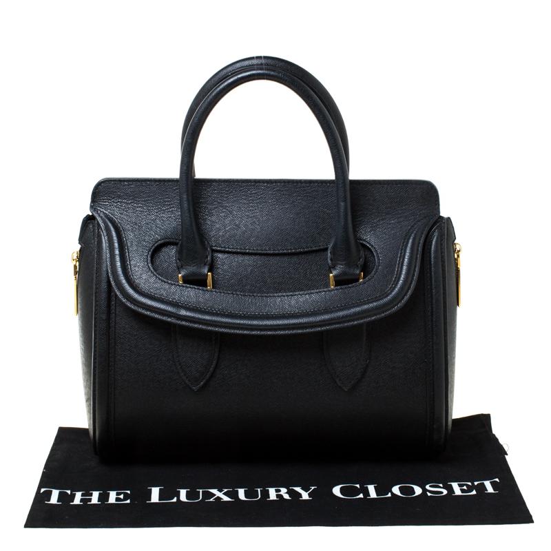 Alexander McQueen Black Leather Medium Heroine Tote 7