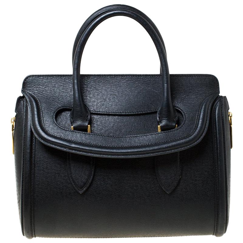 Alexander McQueen Black Leather Medium Heroine Tote