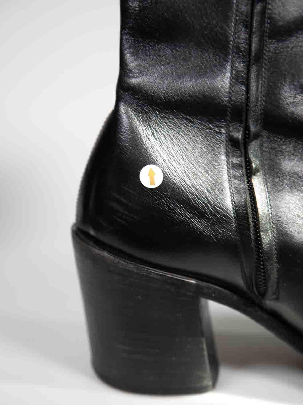 Alexander McQueen Black Leather Metal Cap Boots Size IT 37.5 1