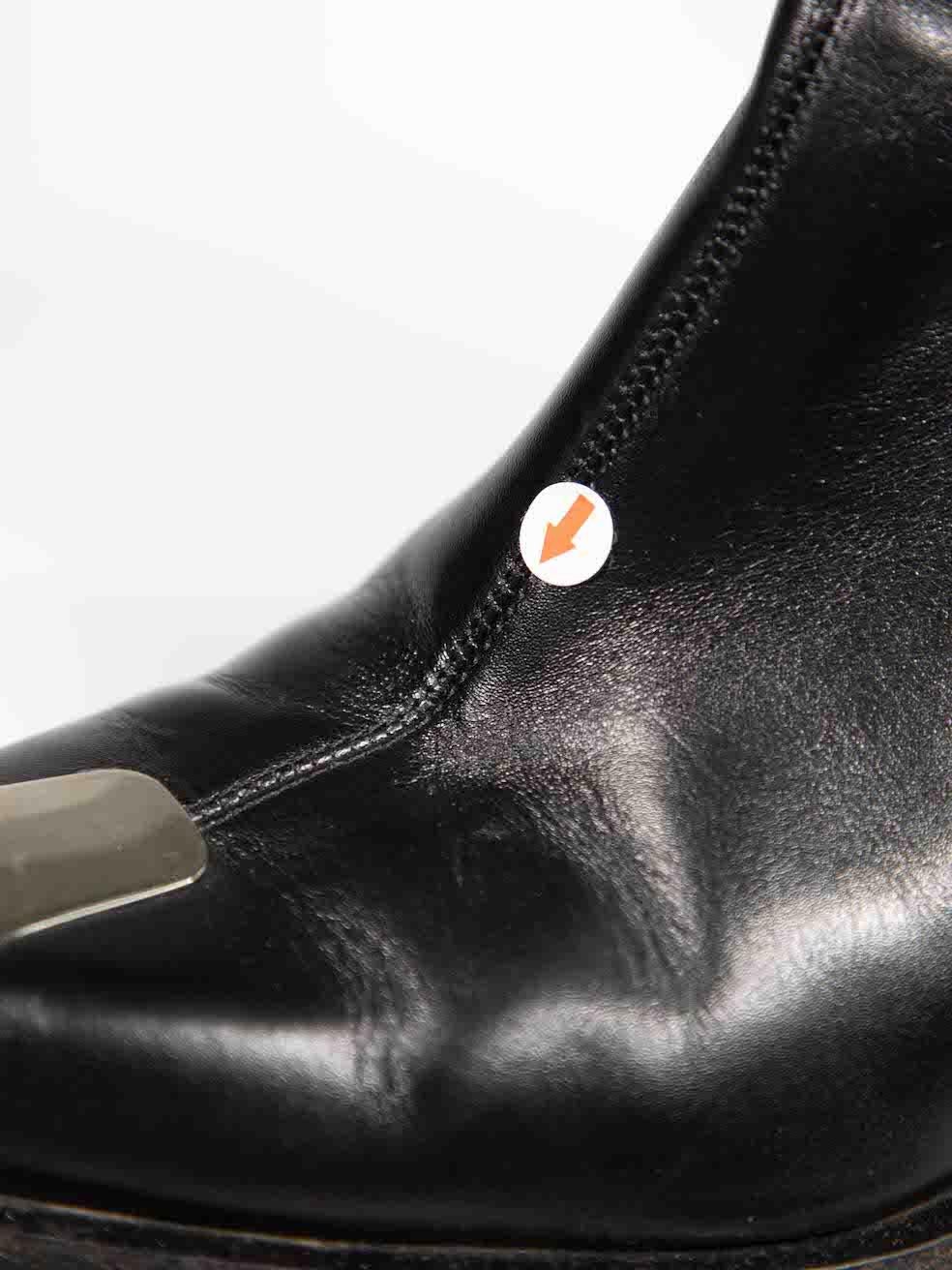 Alexander McQueen Black Leather Metal Cap Boots Size IT 37.5 3