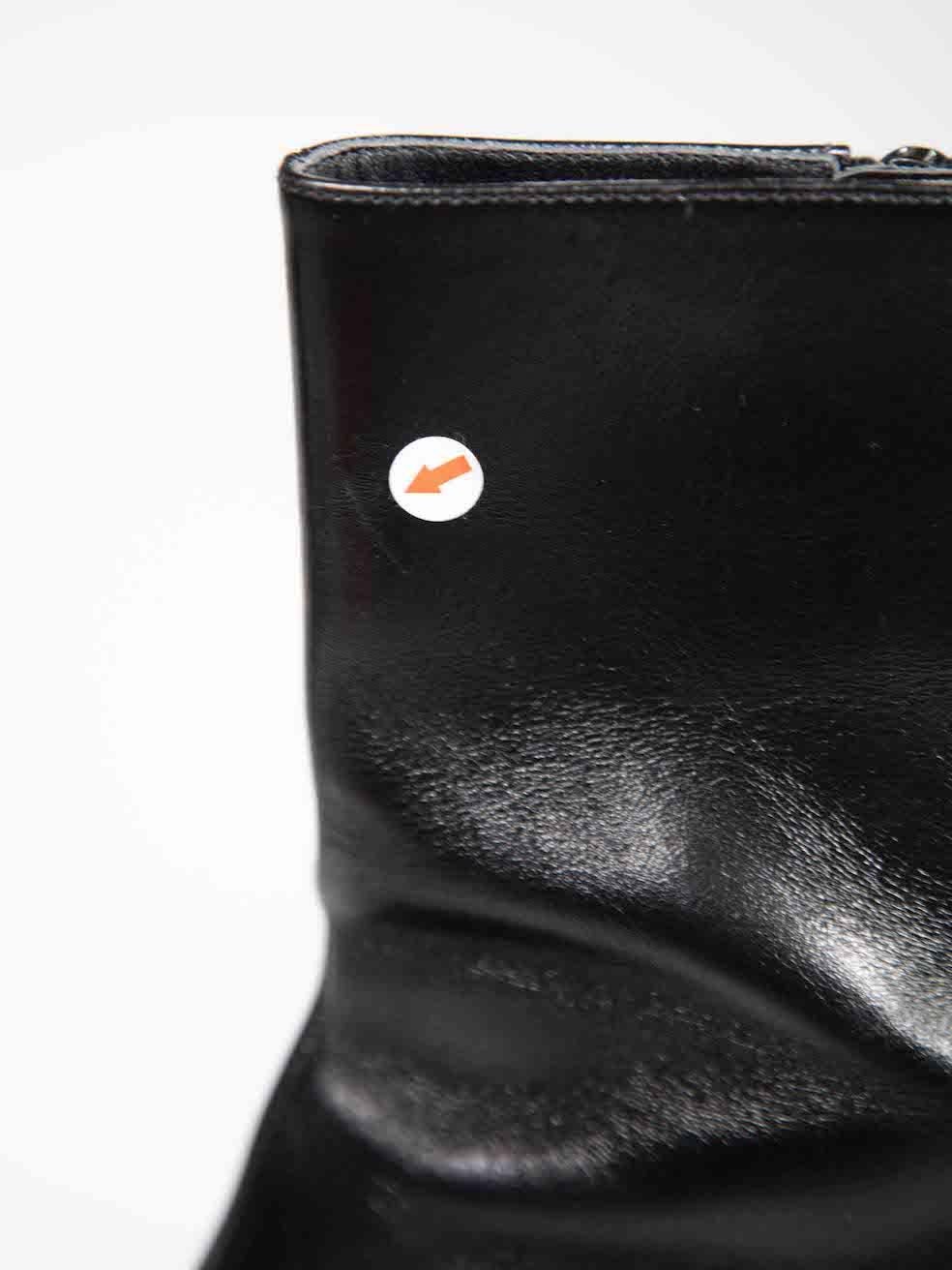 Alexander McQueen Black Leather Metal Cap Boots Size IT 37.5 4