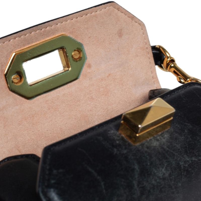 Alexander McQueen Schwarze Leder Mini Box Crossbody Tasche 9