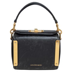 Alexander McQueen Black Leather Mini Box Crossbody Bag