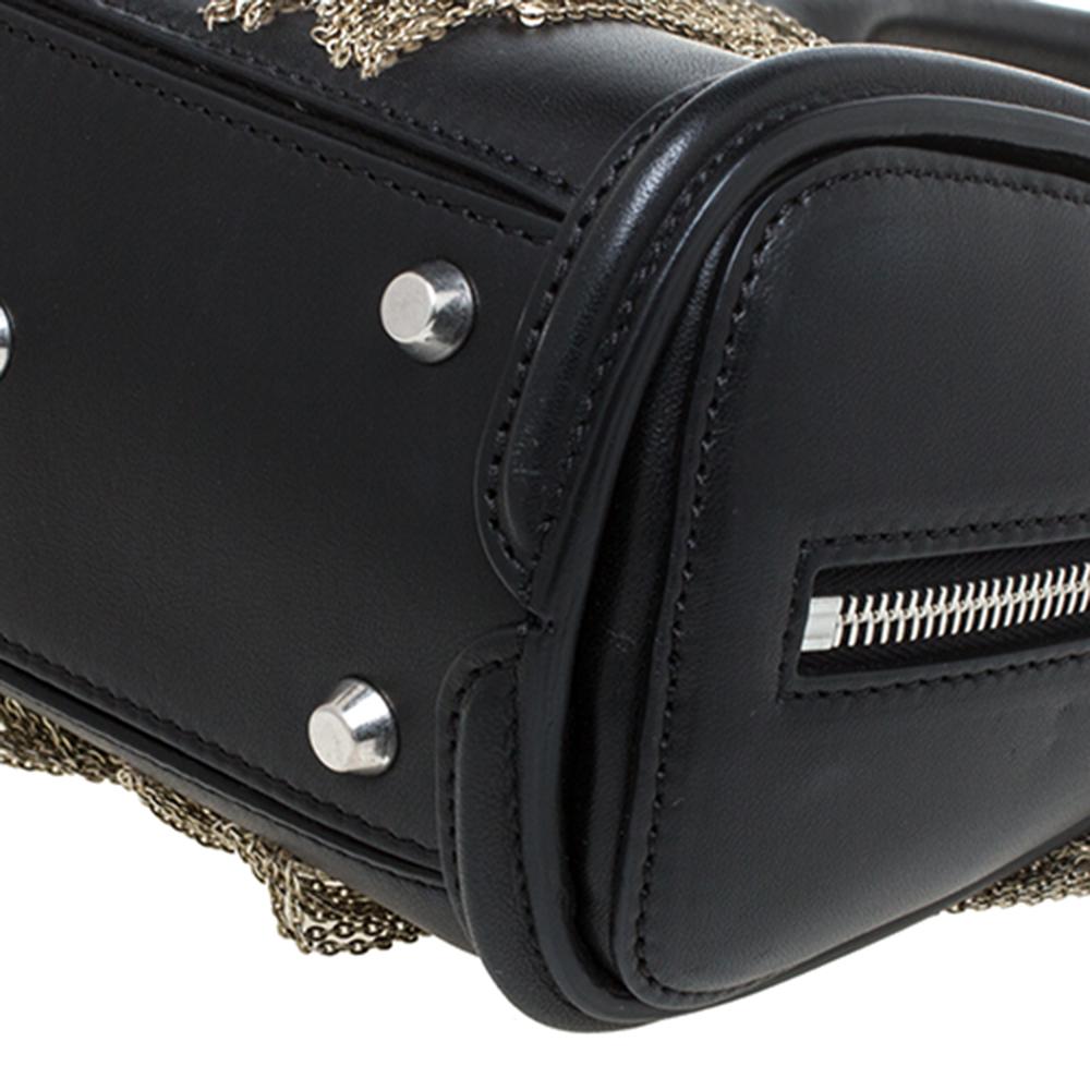 Alexander McQueen Black Leather Mini Fringed Heroine Bag 3