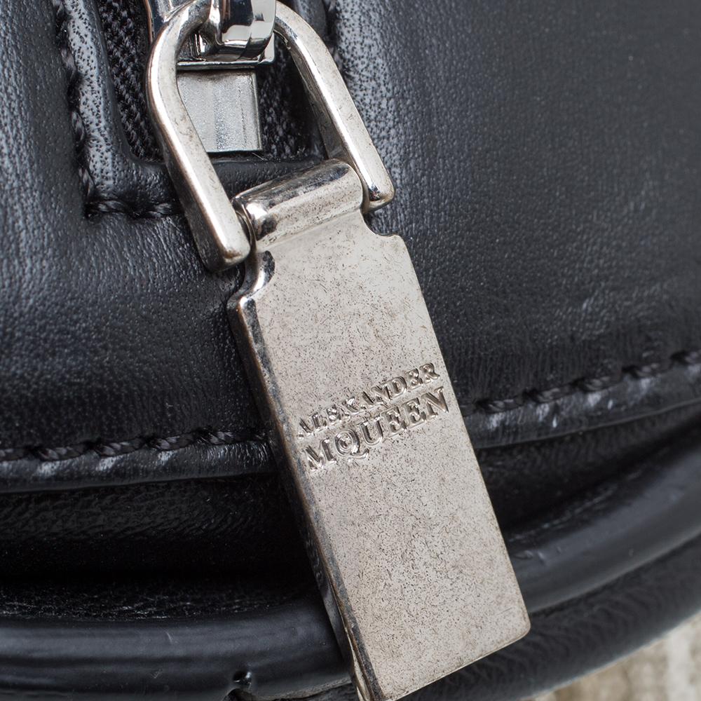 Alexander McQueen Black Leather Mini Fringed Heroine Bag 2