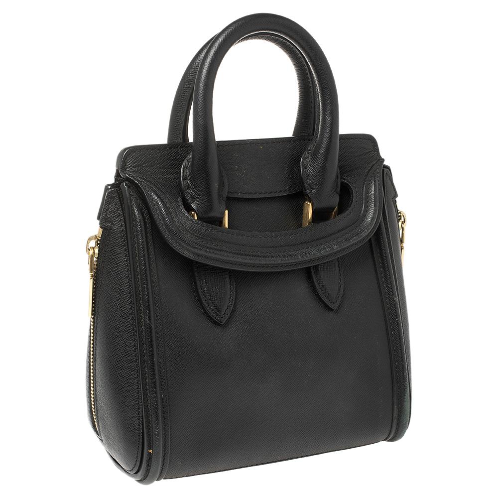 Women's Alexander McQueen Black Leather Mini Heroine Bag