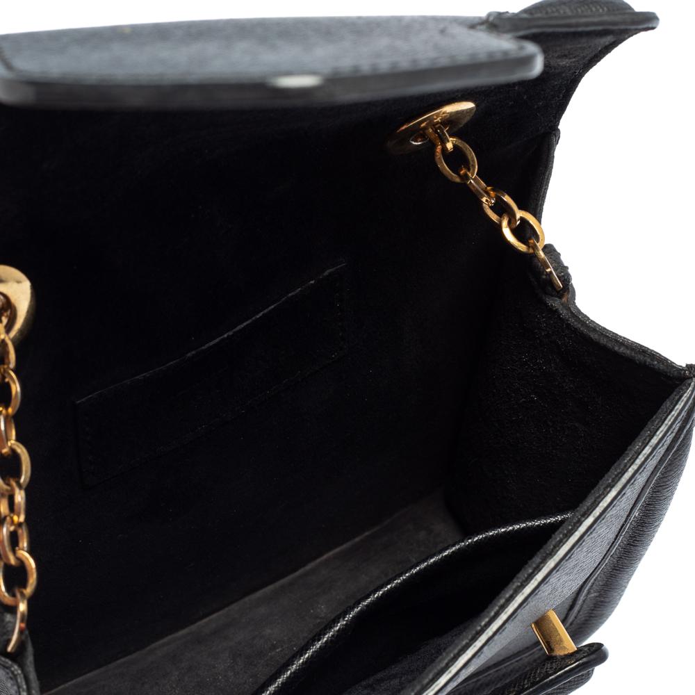 Alexander McQueen Black Leather Mini Heroine Chain Crossbody Bag 1