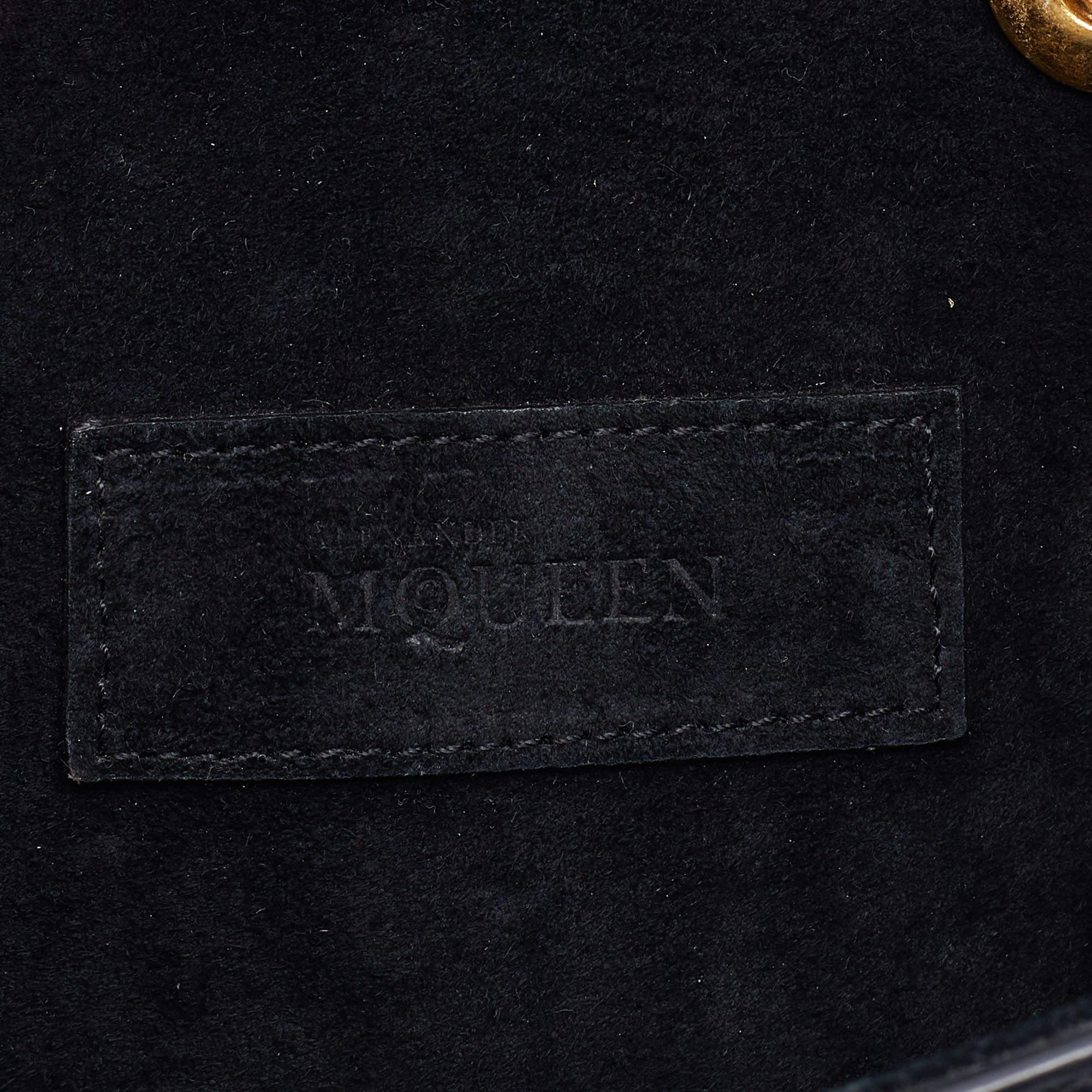 Alexander McQueen Black Leather Mini Heroine Chain Crossbody Bag 4