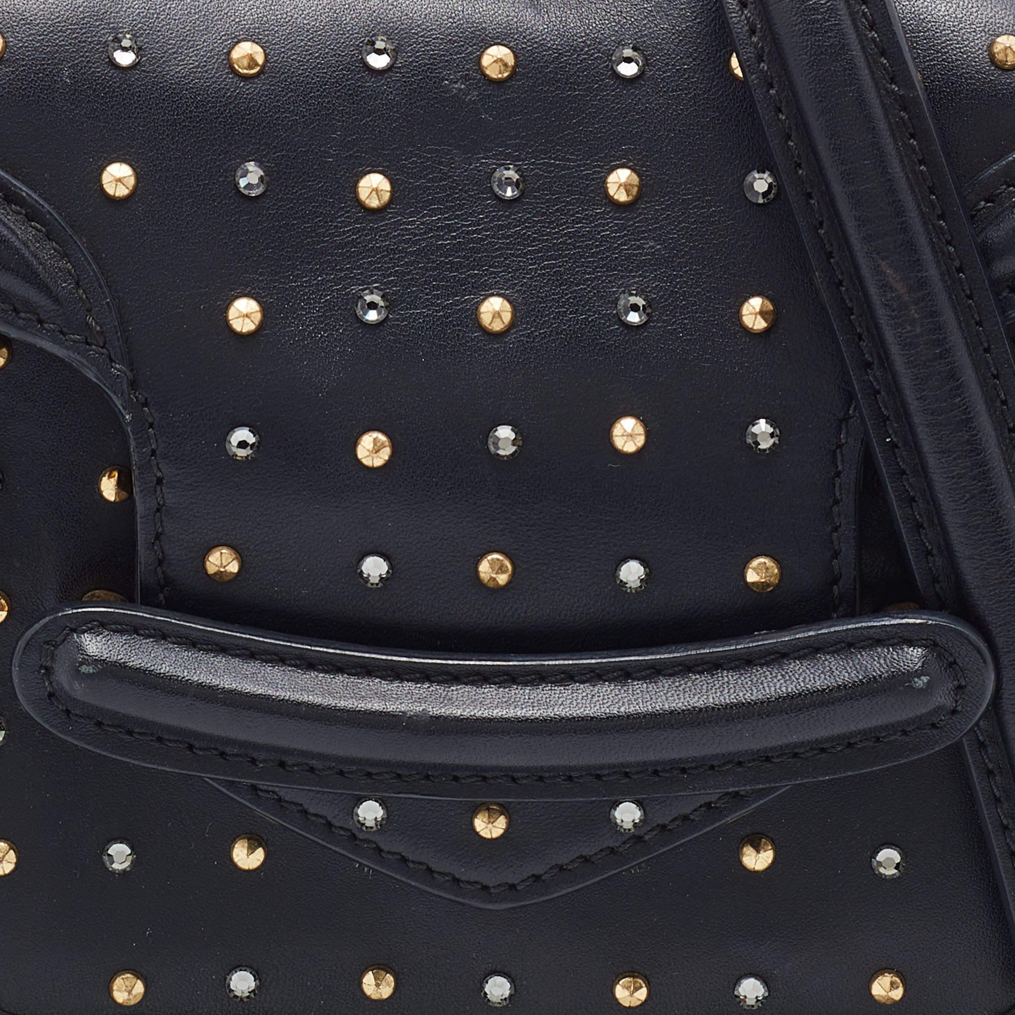 Alexander McQueen Black Leather Mini Heroine Chain Crossbody Bag 5