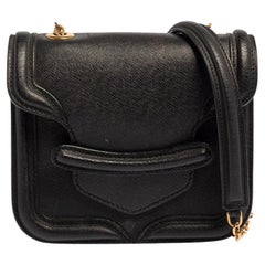 Alexander McQueen Black Leather Mini Heroine Chain Crossbody Bag