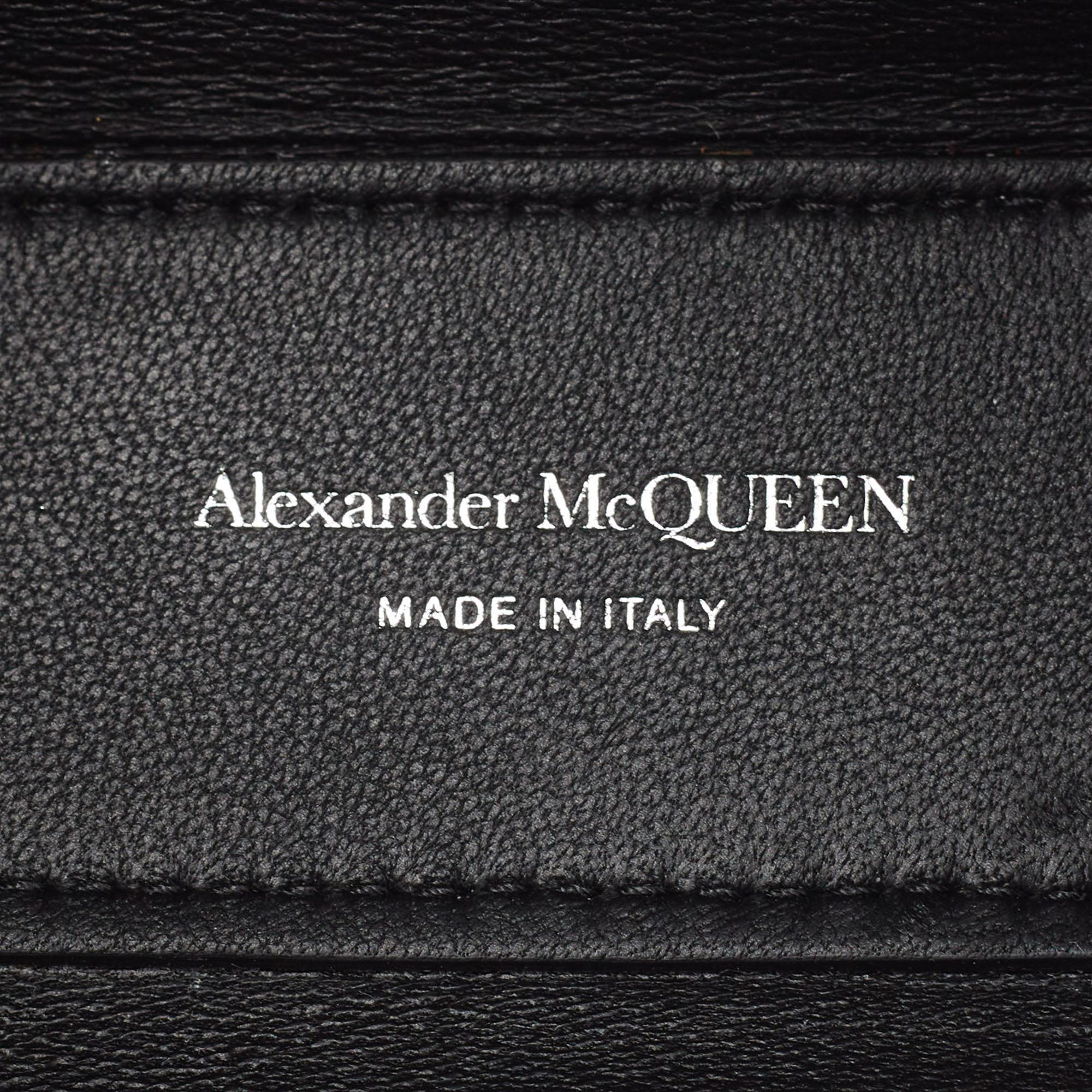 Alexander McQueen Black Leather Mini Jeweled Hobo For Sale 6