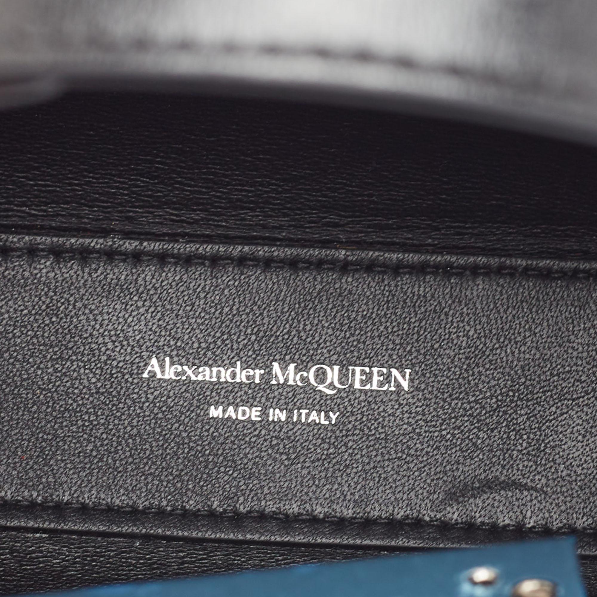 Alexander McQueen Black Leather Mini Jeweled Hobo For Sale 7
