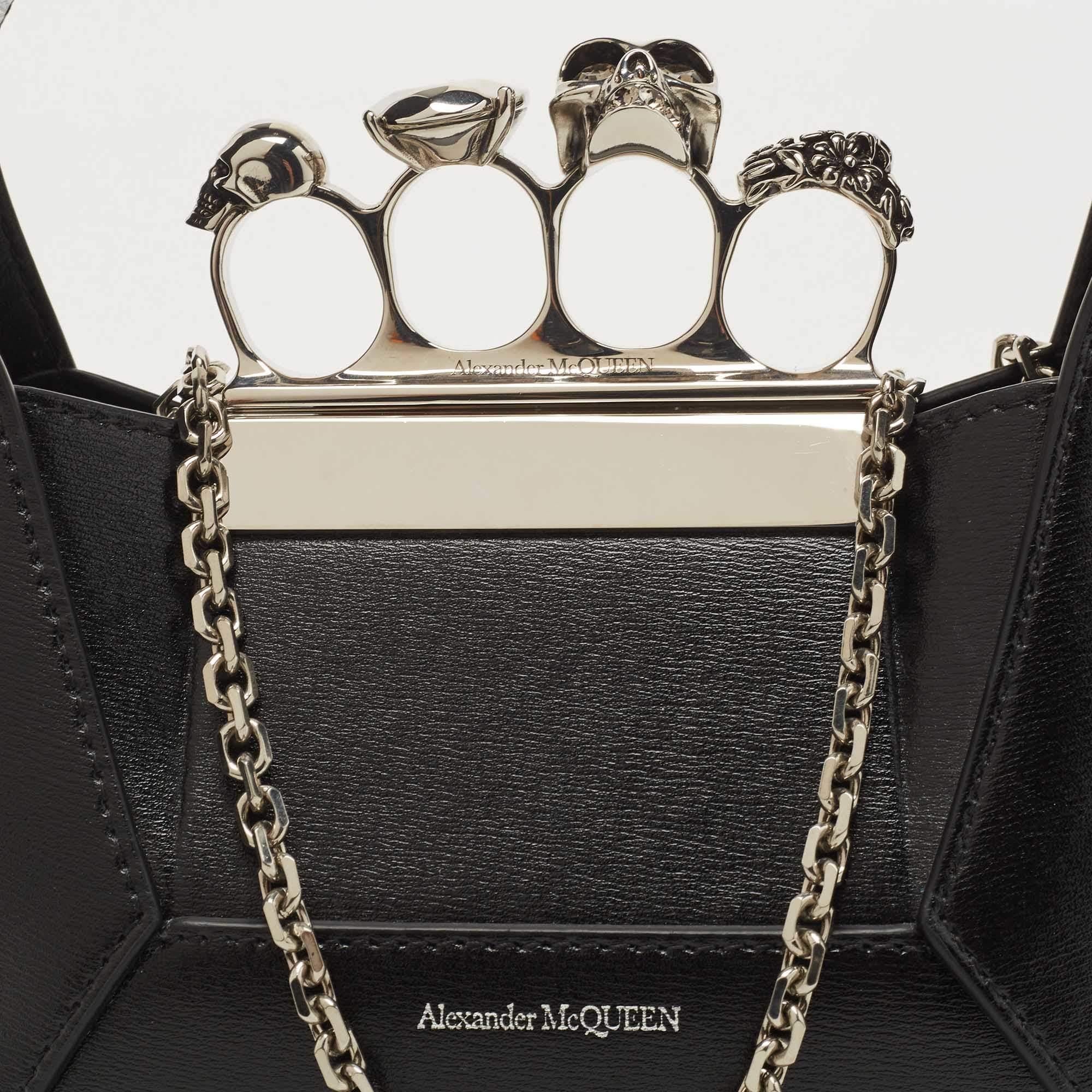 Alexander McQueen Black Leather Mini Jeweled Skull Hobo 6