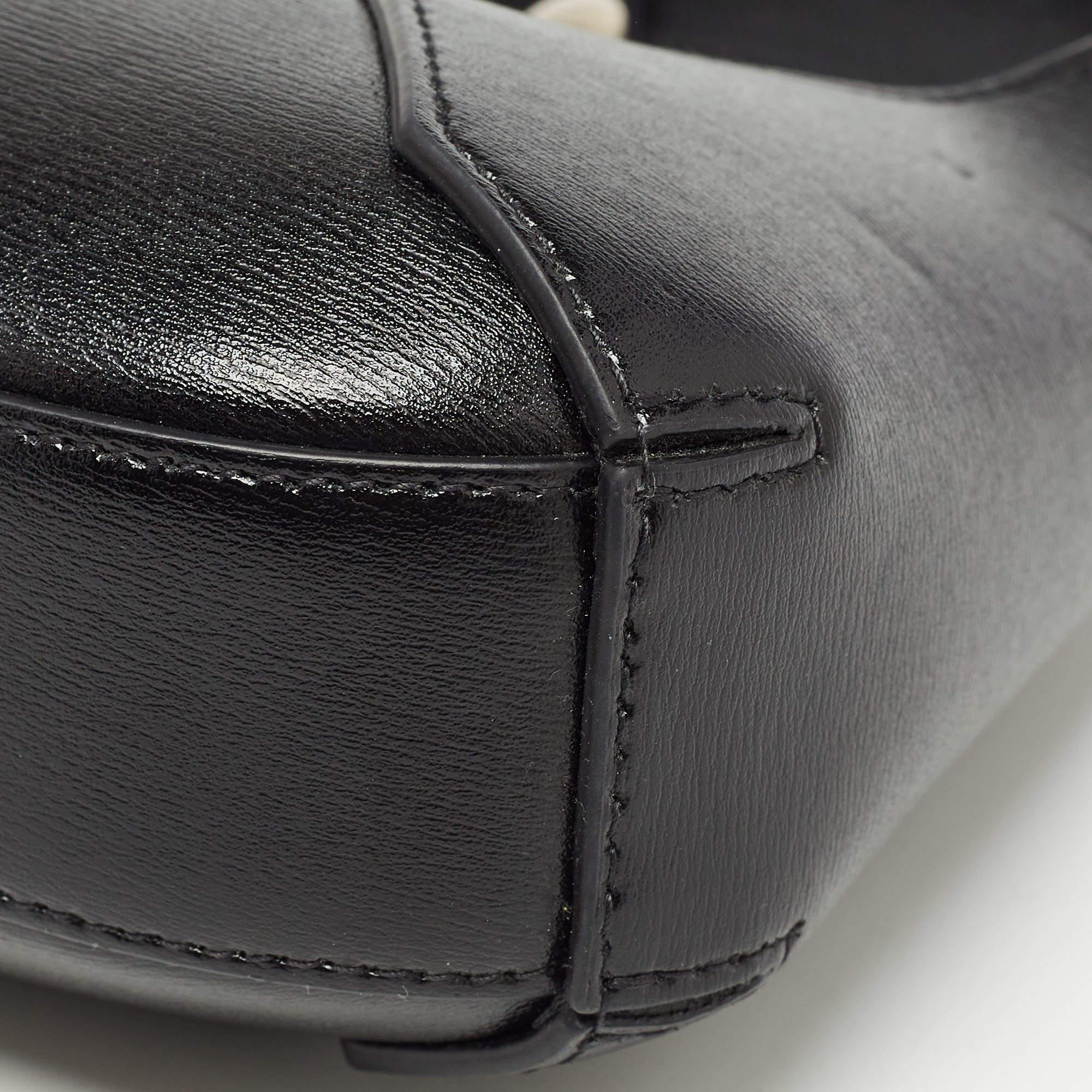 Alexander McQueen Black Leather Mini Jewelled Hobo For Sale 8