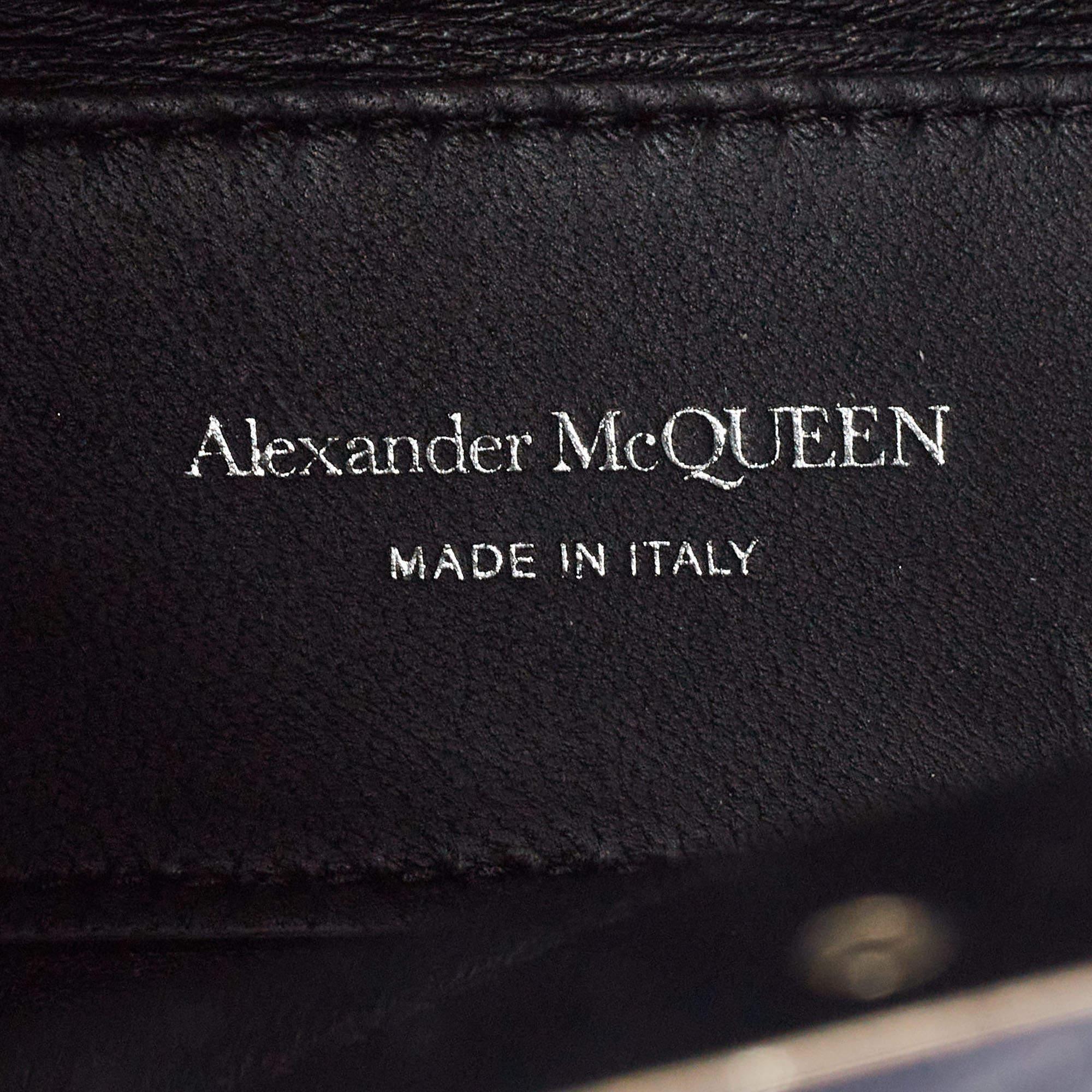 Alexander McQueen Black Leather Mini Jewelled Hobo 4