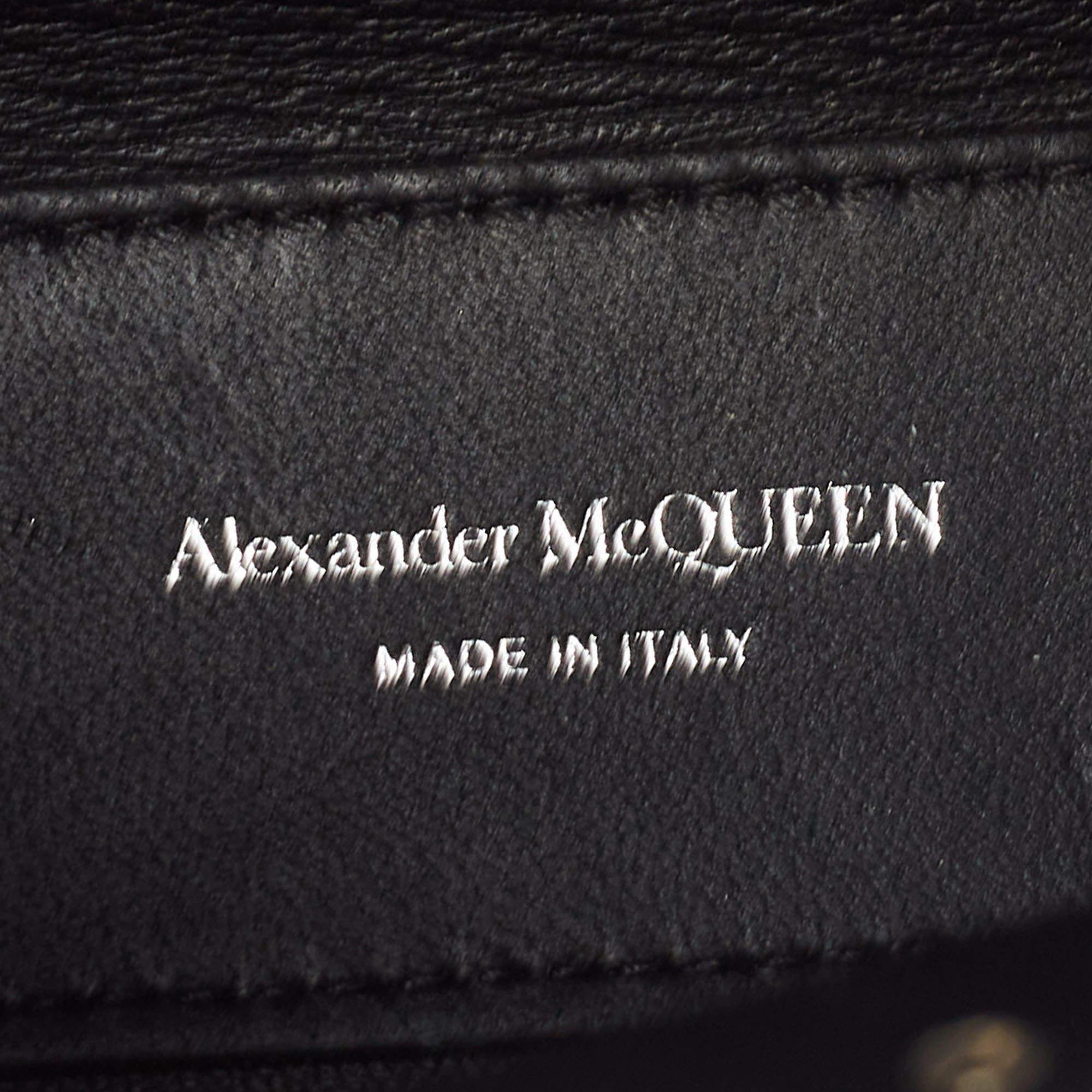Alexander McQueen Black Leather Mini Jewelled Hobo For Sale 5