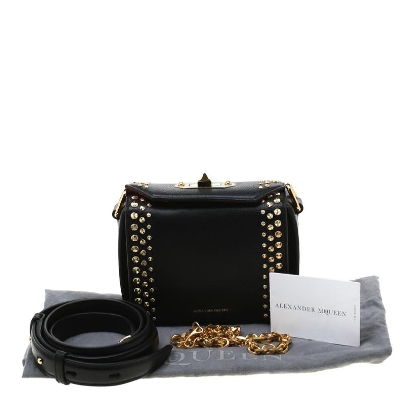Alexander McQueen Black Leather Mini Studded Box Shoulder Bag 7