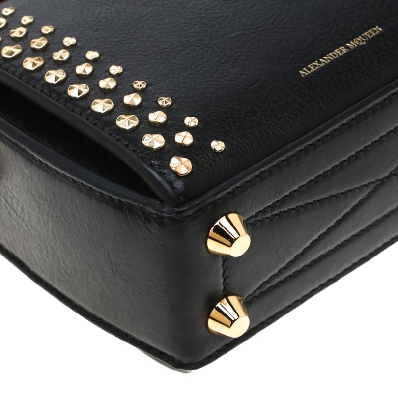 Alexander McQueen Black Leather Mini Studded Box Shoulder Bag 5