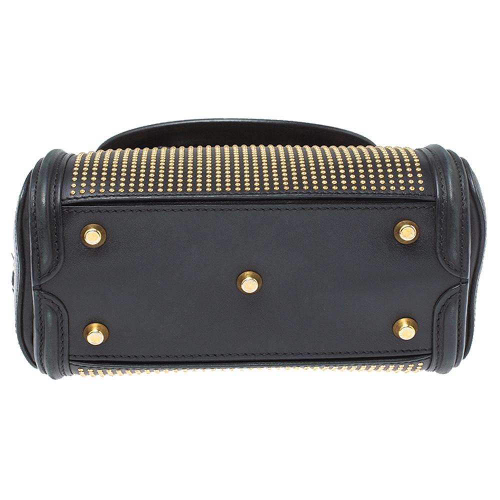 Alexander McQueen Black Leather Mini Studded Heroine Bag at