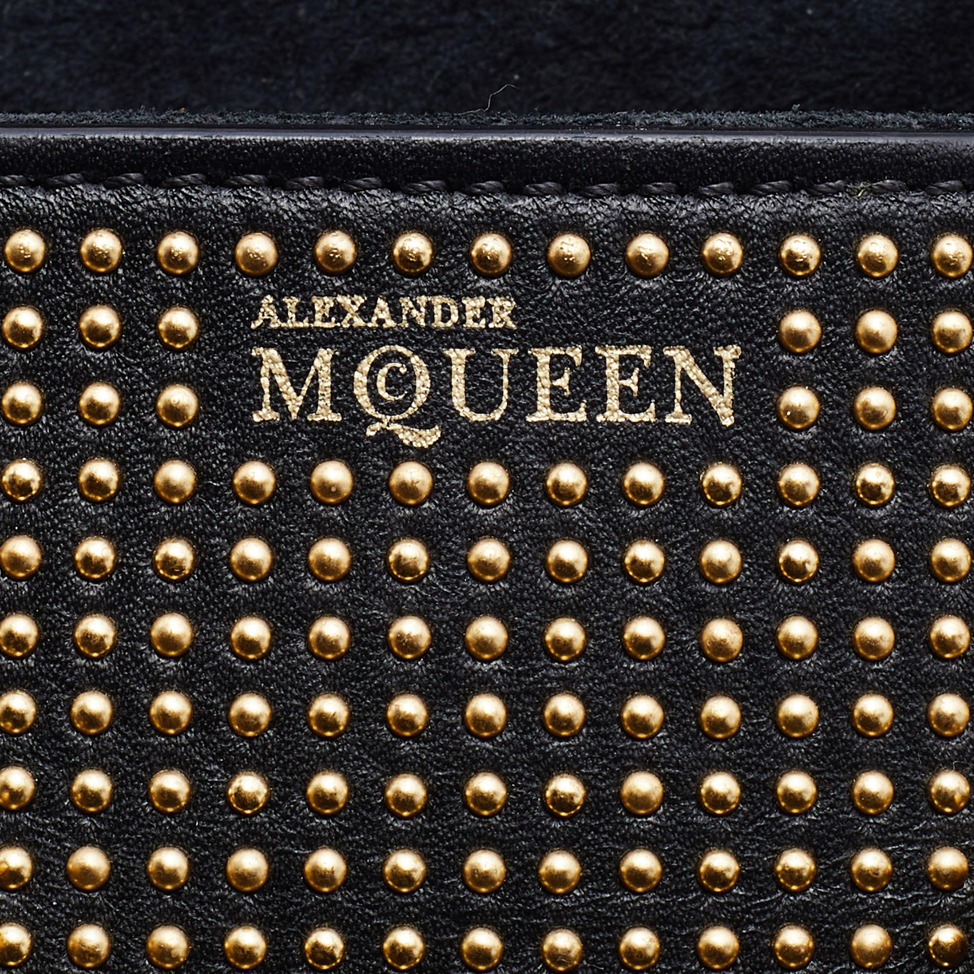 Alexander McQueen Black Leather Mini Studded Heroine Shoulder Bag 7
