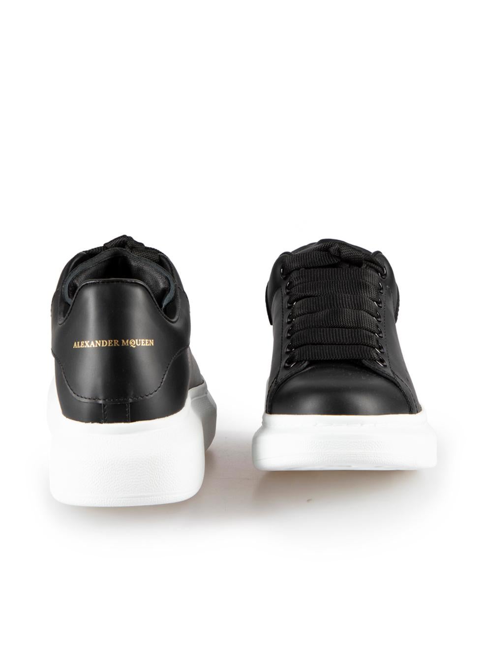 Alexander McQueen Black Leather Oversized Platform Trainers Size IT 37 In New Condition In London, GB