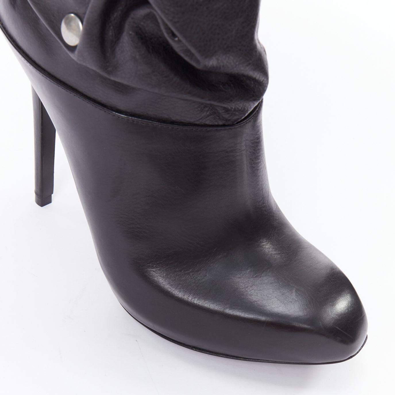 ALEXANDER MCQUEEN black leather red lined pirate biker ankle boots EU39 2