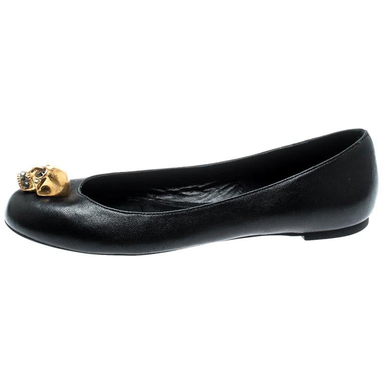 alexander mcqueen flats with skull