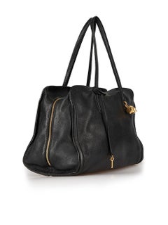 Alexander McQueen Black Leather Skull Padlock Tote