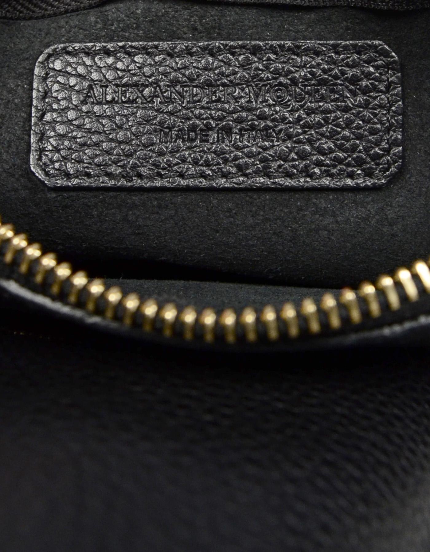 Alexander McQueen Black Leather Skull Tassel Tote Bag 3