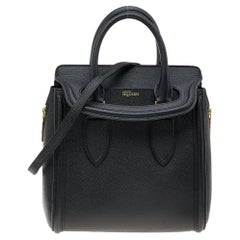 Alexander McQueen Black Leather Small Heroine Shoulder Bag