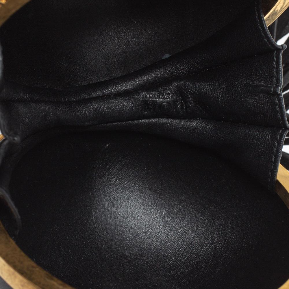 Women's Alexander McQueen Black Leather Sphere Skull Ball Clutch Bag